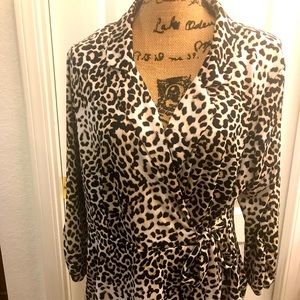 Animal print faux wrap